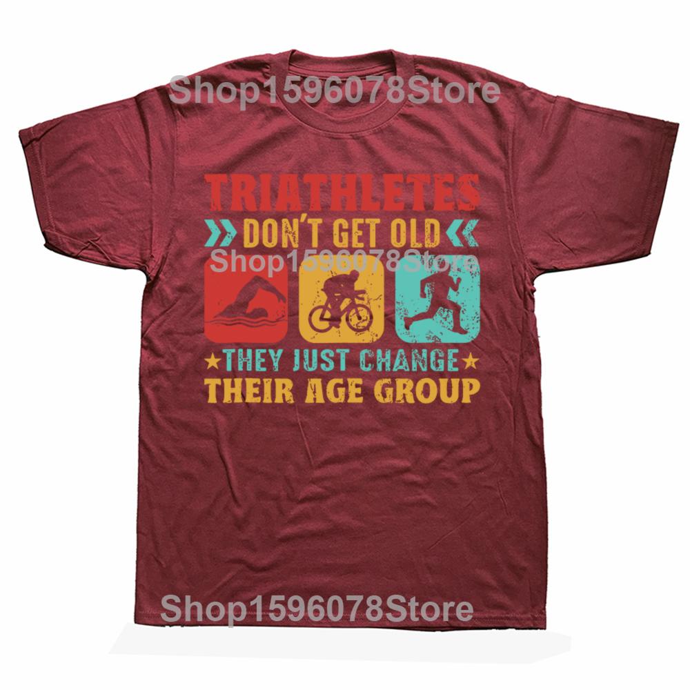 Rolig Triathlondesign Män Kvinnor Triathleter Simma Cykla Löp T-shirt Sommar Grafisk Bomull Streetwear Kortärmad Gåvor T-shirt