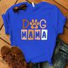 Dog Mama Printing T-Shirt Women Tees Round Neck T-Shirt