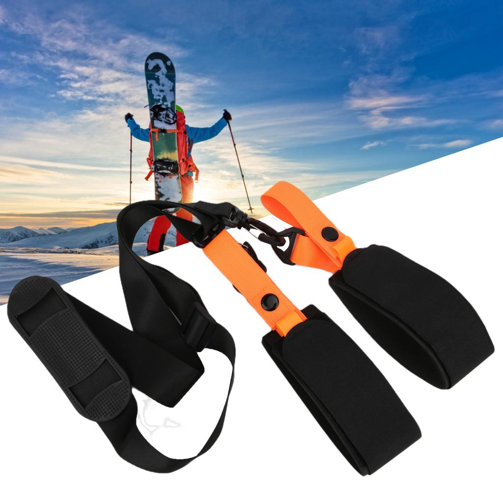 Snowboard Shoulder Straps Handle Double Skis Fixing Strap Sleigh Belt Adjustable Set
