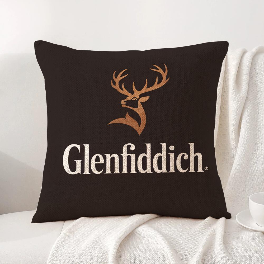 The GGlenfiddichS Cushion Cover Natural Linen Organic Fabric DoubleSided Printing Sofa Home Decor Breathable Bed Pillow