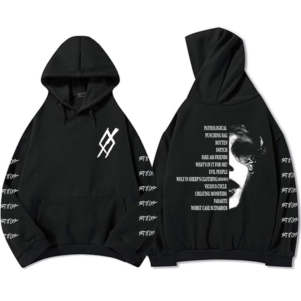 

SIO Album Tracklist Hoodie Rock Band Set It Off Sweatshirts Grunge Fashion Unisex Streetwear Hip Hop Grunge Male Clothing XS