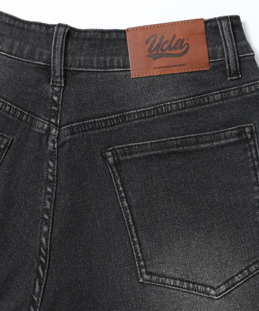 UCLA Women'S Basic Brush Balloon Fit Denim Pants [Dk-Grey] (Uc9Dp51)