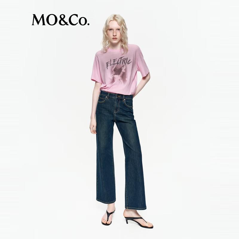 MO&Co. Women's High-Waisted Slim-Fit Flared Jeans