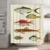 Vintage Fish Painting Shower Curtain 180*240cm Water Resistant Fabric for Bathroom Decorative Home Supplies In Various Colors