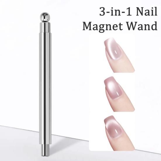 1/3 Pezzi Bacchetta Magnetica per Unghie Occhi di Gatto 3-in-1 a Doppia Punta Penna Magnetica per Smalto con Perline Rotonde Strumento per Design Unghie Smalto Gel Occhi di Gatto da Donna