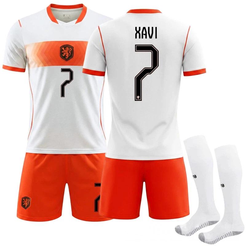 2026 FIFA World Cup Netherlands Away #7 XAVI Sport Training Jersey Set with Socks Teens Kids Adults Football Kits 16