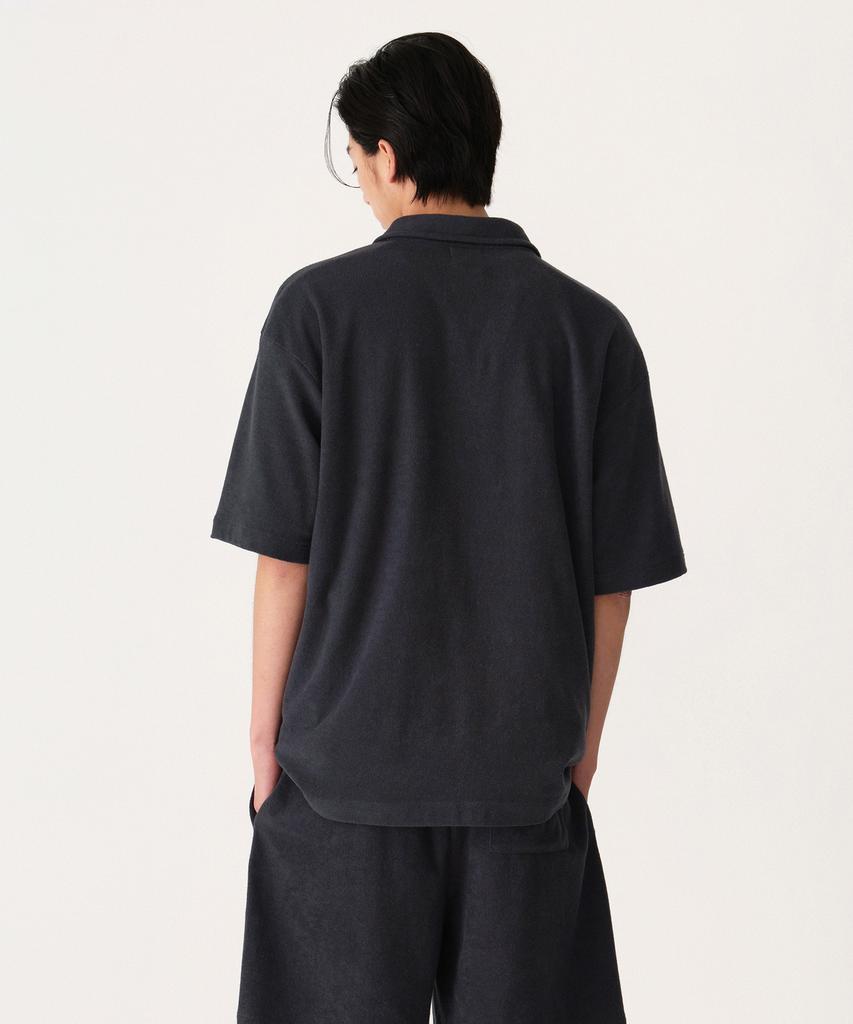 Musinsa Standard Terry Cloth Slit Neck Polo Shirt [Navy]