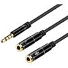 Adaptateur Audio et Micro - Compatible Smartphone PS4 Xbox One - Jack 3.5 mm - 35 cm - Noir