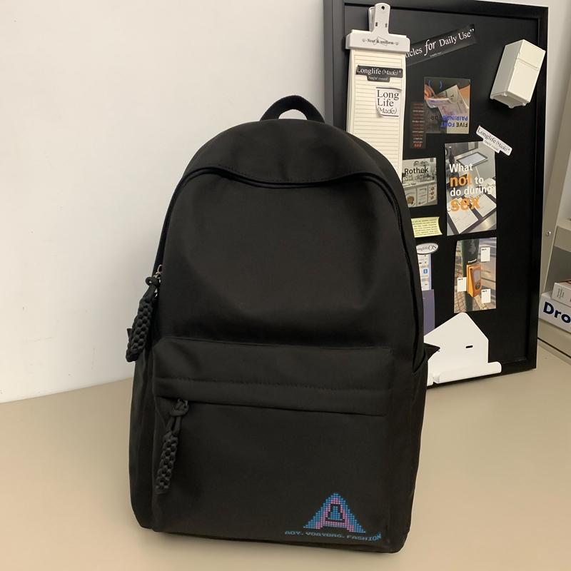 Student School Bag Women's Large Capacity Backpack Solid Color Men's Backpack