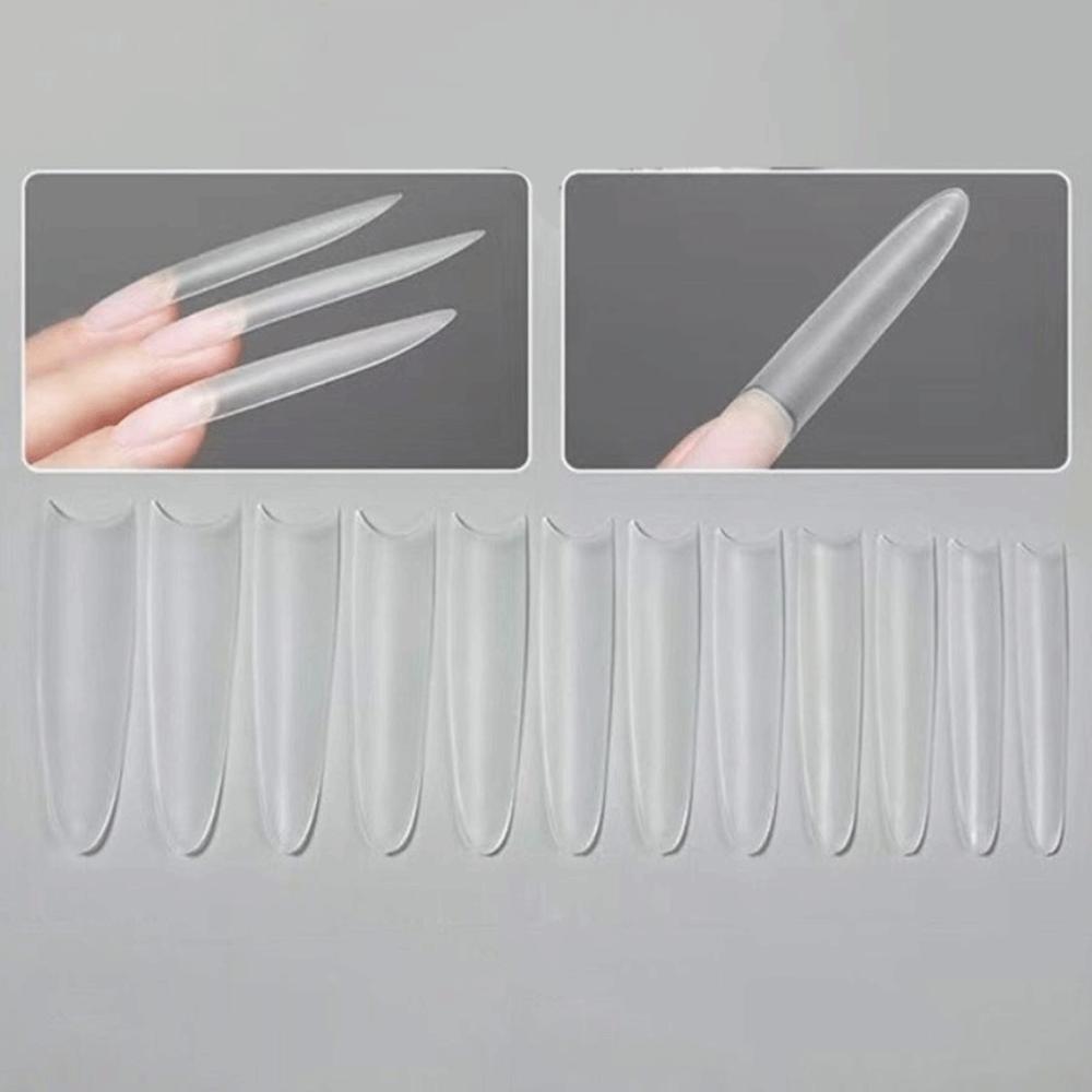 Coffin Shape Sandwich Nail Forms Ultra-Thin False Nails Nail Tips  for Profional Use In Nail Salons
