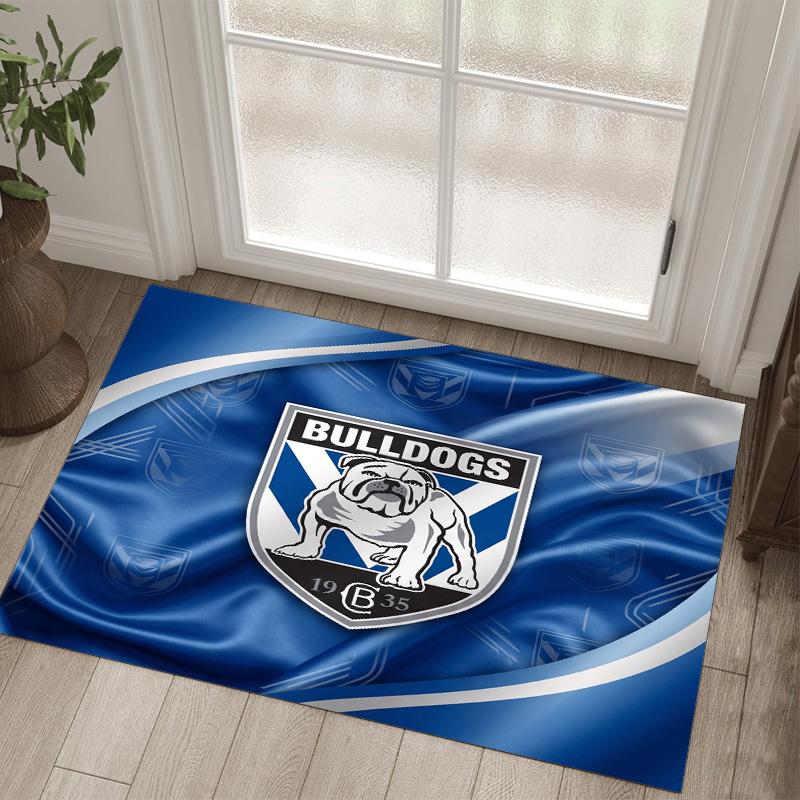 Canterbury-Bankstown Bulldogs Design Crystal Velvet Carpet Cozy Non?Slip Printed Rug For Bedroom Living Room Entrance
