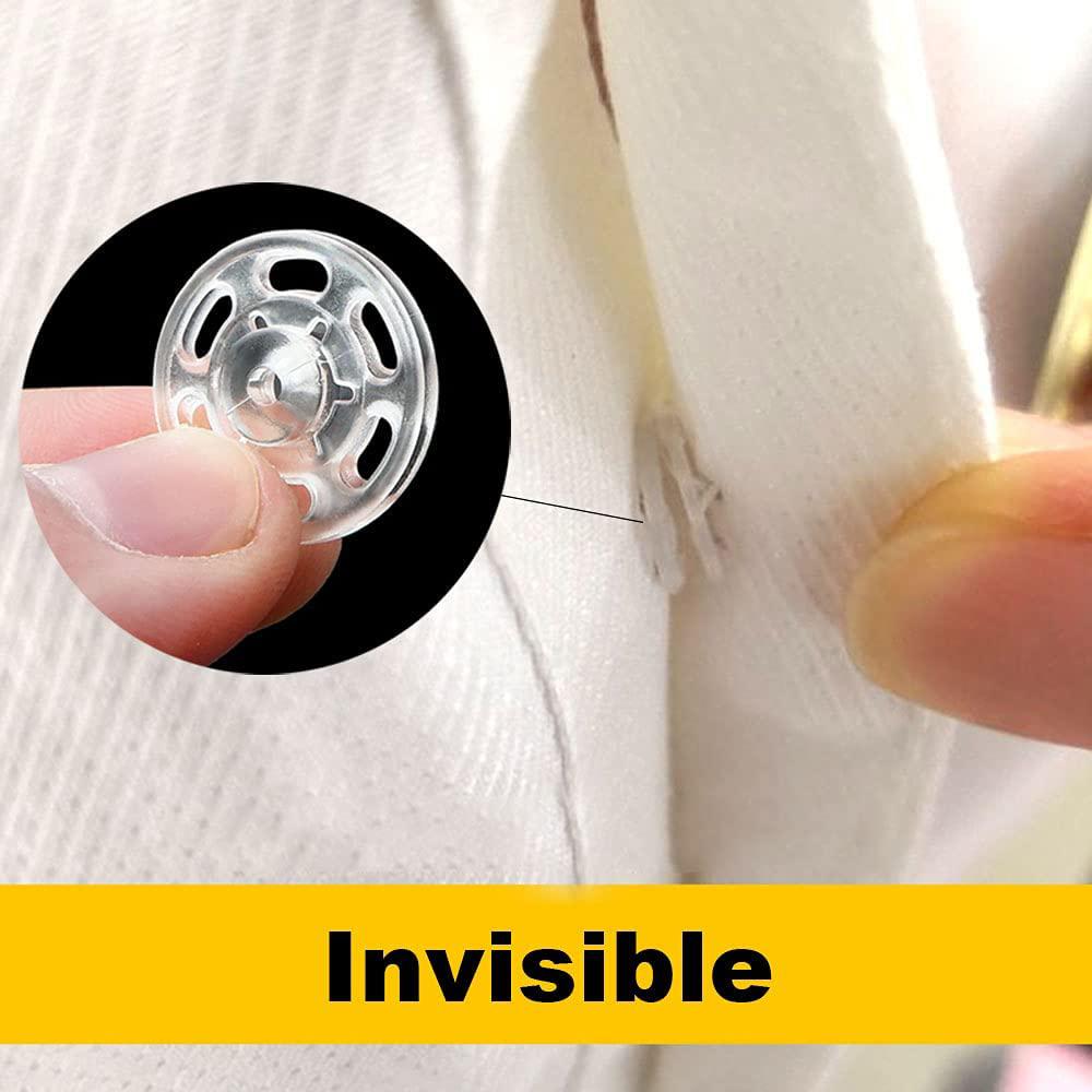 30 Pairs Plastic Snap Buttons Transparent Buttons Invisible Sewing Snap Fasteners for DIY Shirt Clothes Sewing 7/10/13/15/18mm
