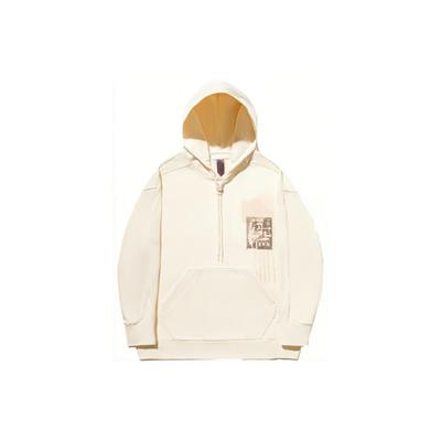 Li Ning X Jackie Chan Collaboration Loose Fit Printed Hoodie Unisex Hoodies Paper-White AWDT669-2