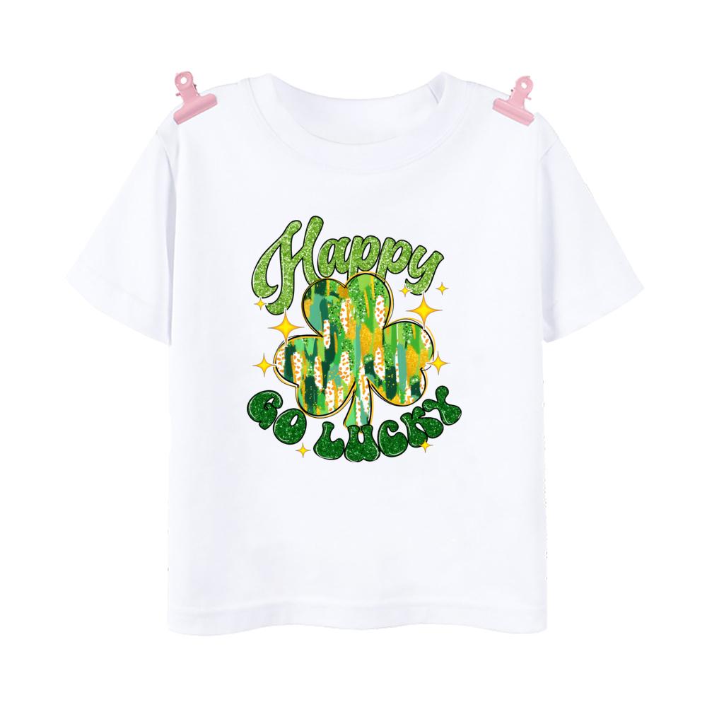 Rainbow Lucky Print Kids Shirts St Patricks Day Party Boys Girls Outfit Tshirt Holidy Child Short Sleeve Tops Toddler T Shirt