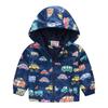 Toddler Kids Cartoon Print Hooded Jacket Boys Girls Lightweight Windproof Zip Up Casual Outerwear Coat