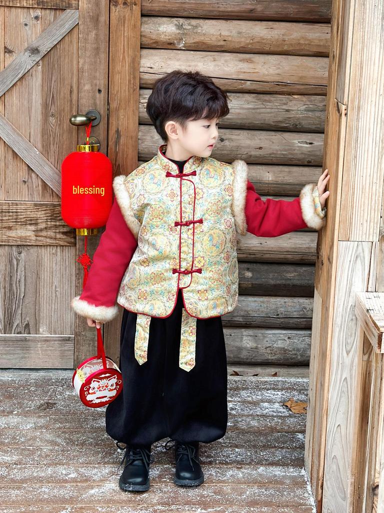 Boy's Tang Suit: Festive Chinese New Year Winter Outfit for Young Masters