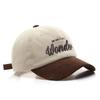 Corduroy Colorblock Embroidery Baseball Cap for Women Men Retro Autumn Winter Baseball Cap Cotton Snapback Men's Cap Sun Hat
