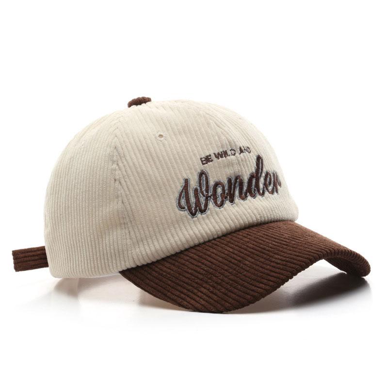 Corduroy Colorblock Embroidery Baseball Cap For Women Men Vintage Old School Autumn Winter Baseball Cap Cotton Adjustable Snapback Men S Cap Sun Hat