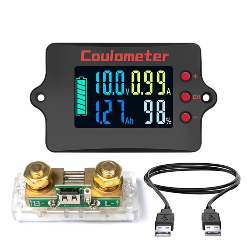 High Precised 36V 24V Battery Counter Coulombmeter with USB Power Cable for Accurate Voltage and Current Readings