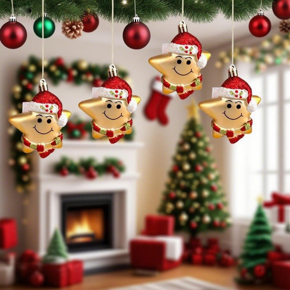 Festive Holiday Decorations Lightweight Christmas Tree Ornaments Festive Christmas Tree Ornaments Set Hand-painted Hat for Home