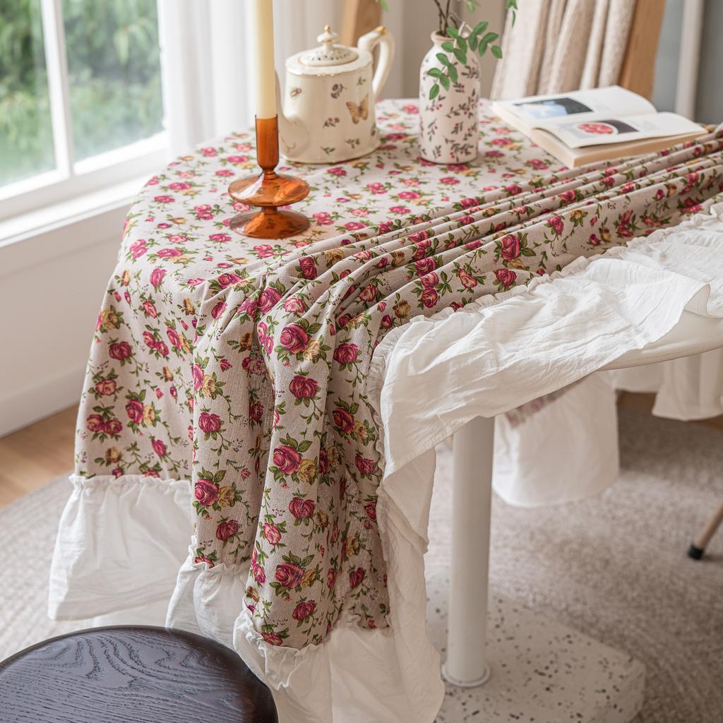 Court Tablecloth Retro Simple Thickened Three-Dimensional Embroidered Dining Table Cloth Table Mat Cover Cloth Cover Towel