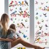 Frühlingsfensteraufkleber PVC statischer Aufkleber Kirschblüte Vogel Design für Wohnzimmer Fensterdekoration Glasaufkleber