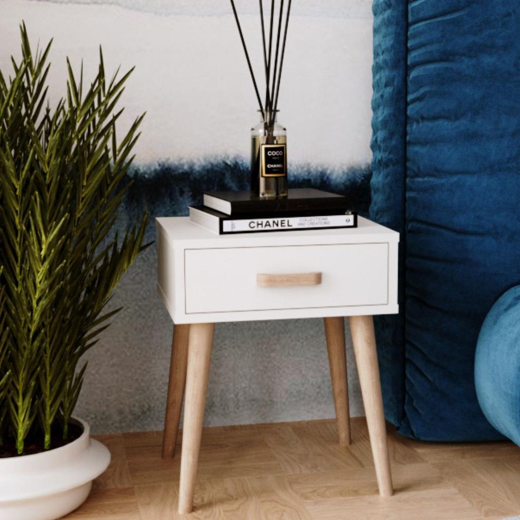 Luna bedside cabinet white, bedside table
