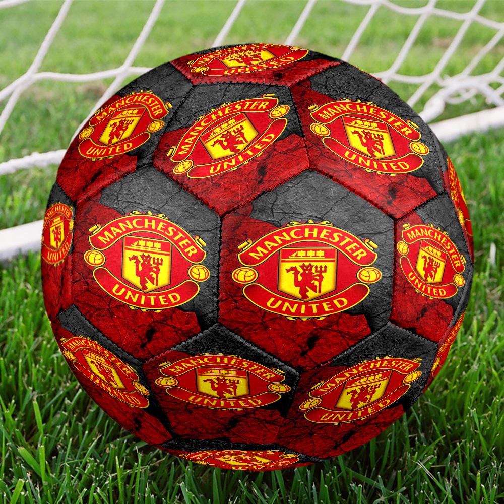 Manchester United Crest Size 5 Soccer Balls, High-Quality, Anti-Slip, Protective Football, a Unique Gift Suitable for Birthdays, Christmas