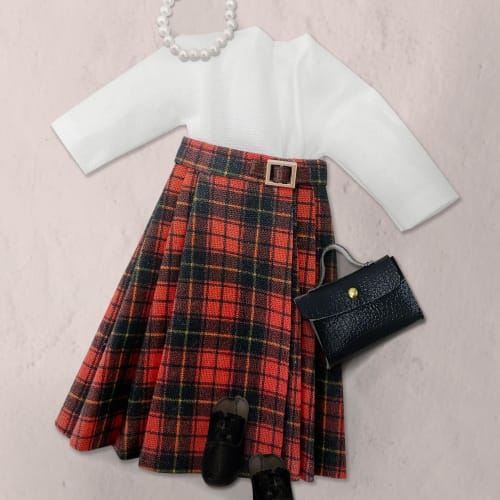 KIYOHARA Lasic Doll Fabric Sheeting Mini Cut Cloth for Dolls Tartan Check Width 31cm x 32cm Cut G Green LCDF-05MC