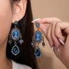 Pendientes Vintage de Estilo de Corte con Pedrería y Esmalte - Exquisita Joyería de Plata 925