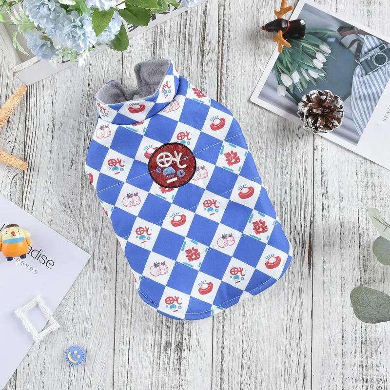 

Пальто в клетку с высоким воротником для питомца, одежда для собаки на Новый год, жилет, пальто для собак малых и средних пород, теплая жилетка для питомца, одежда для щенка для маленьких собак XL