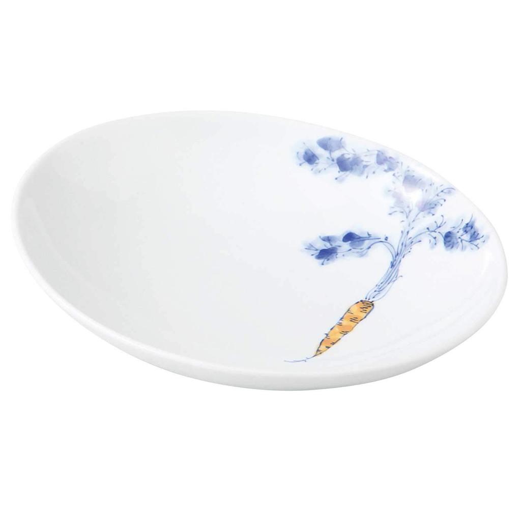 Hogdseirrs Hasami Ware Wayama Kiln Curry & Pasta Plate, 24 X 20 Cm, Carrot Design, White, 192579