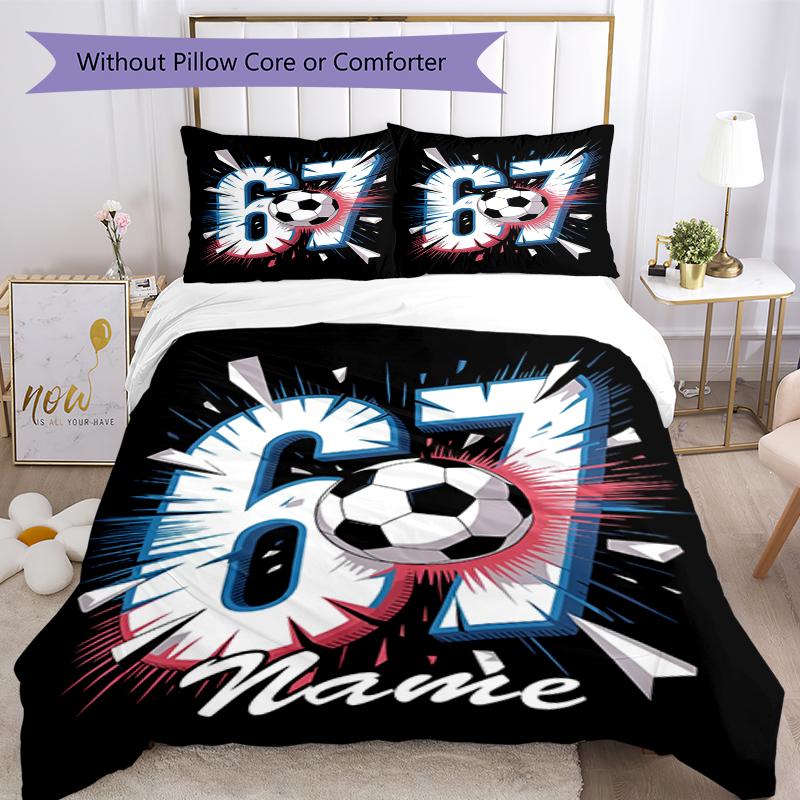 Set Biancheria da Letto Personalizzato 3 Pezzi Nome 67 Chiusura Copripiumino Include 1 Copripiumino e 2 Federe, Morbido e Confortevole per Tutte le Stagioni.