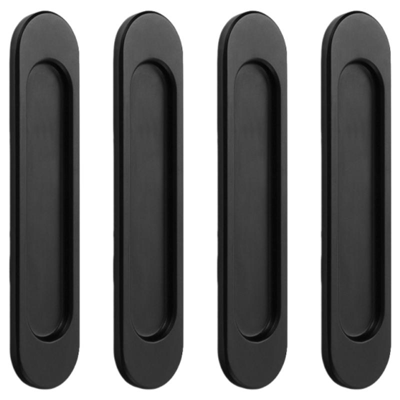 4pcs Auto Adhesive Sliding Door Handle Modern Aluminum Alloy Sliding Door Pulls for Cabinets Furniture
