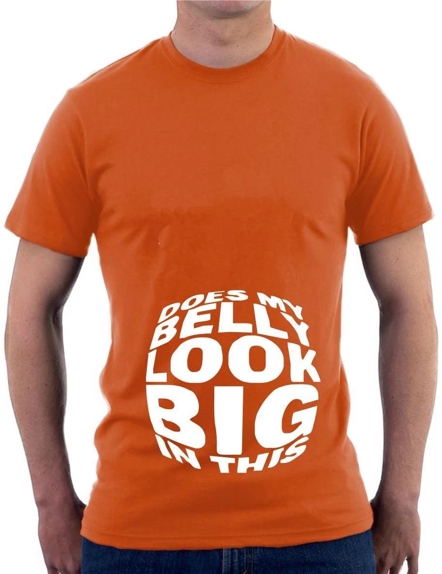 Womens Pregnancy Reveal T-Shirt DOES MY BELLY LOOK BIG IN THIS? FUNNY SLOGAN L