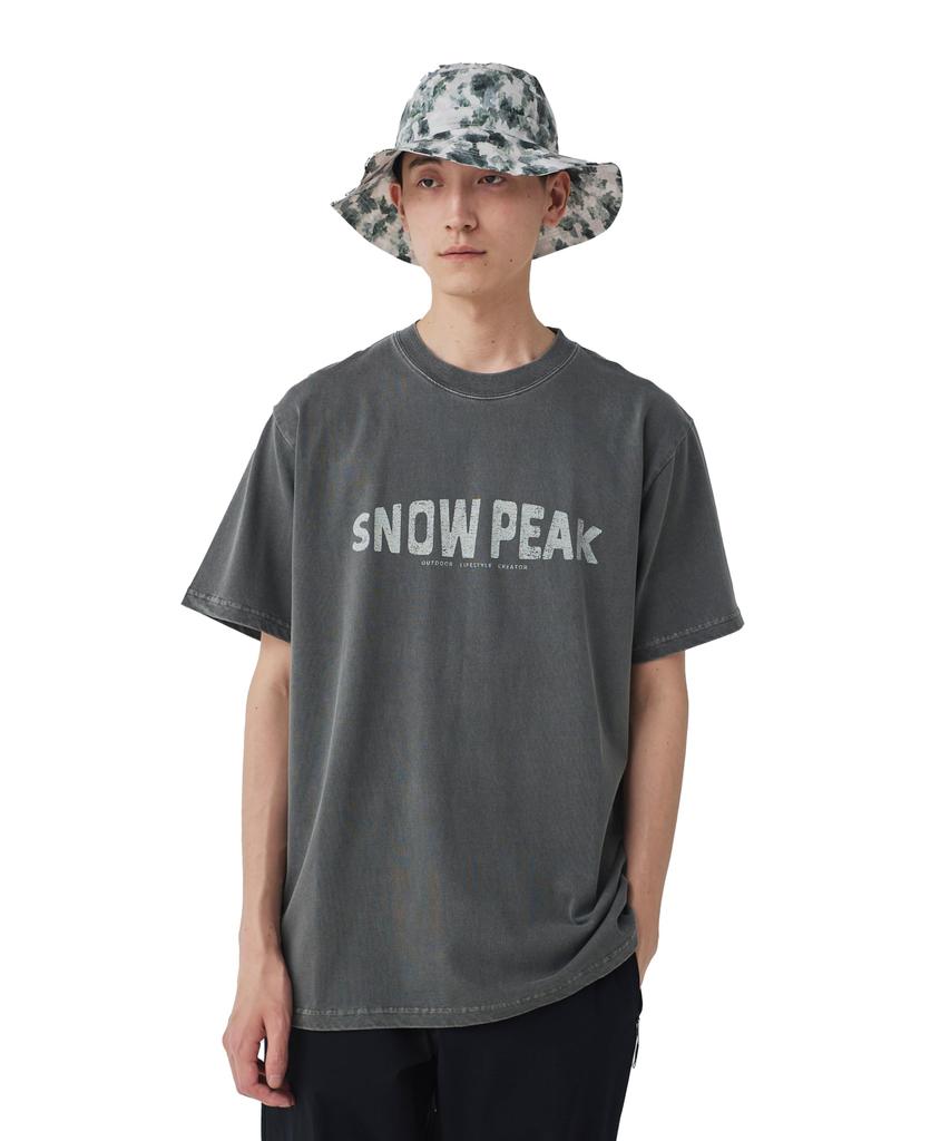 Snow Peak Recycled Cotton Dyed T-Shirt SP Size S CHARCOAL TS-25SU201 Perfect for Festivals, Camping, and Outdoor Activities