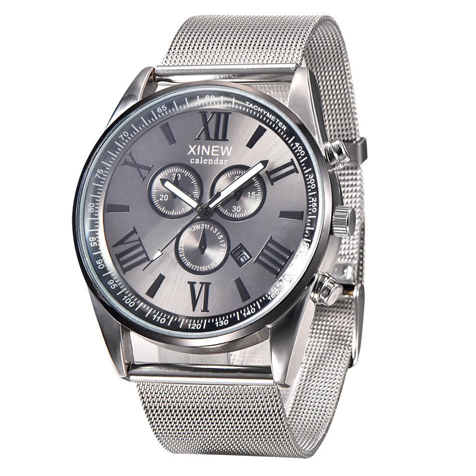Premium Quality Mens Stainless Steel Military Watch With Elegant Date Functionality