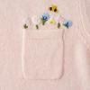 Northern Deer Alpaca Wool Floral Crochet Knit Women's Short Sleeve Top