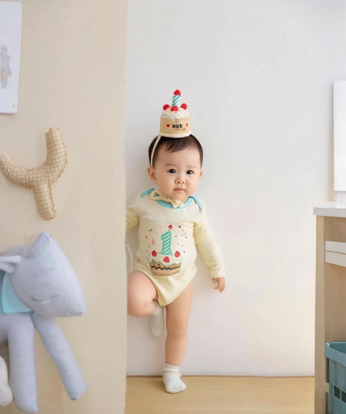 Baby Birthday Cake Romper: 25 Spring/Summer/Autumn Designs - Short Sleeve Onesie for First Birthday & Ceremony Photos Size 80