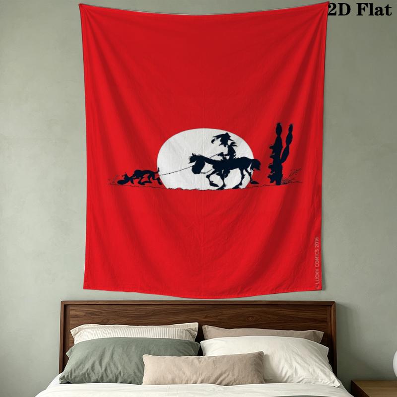 Lucky Luke Wall Tapestry Aesthetic Wall Hanging Printed Fabric Blanket Decorative Tapestries for Bedroom Living Room Home Decor