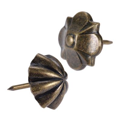 10pcs Antique Bronze Upholstery Furniture Nails Clover/Umbrella Pattern Sofa Tack Stud Pushpin Doornail 20*22mm Jewelry Wood Box