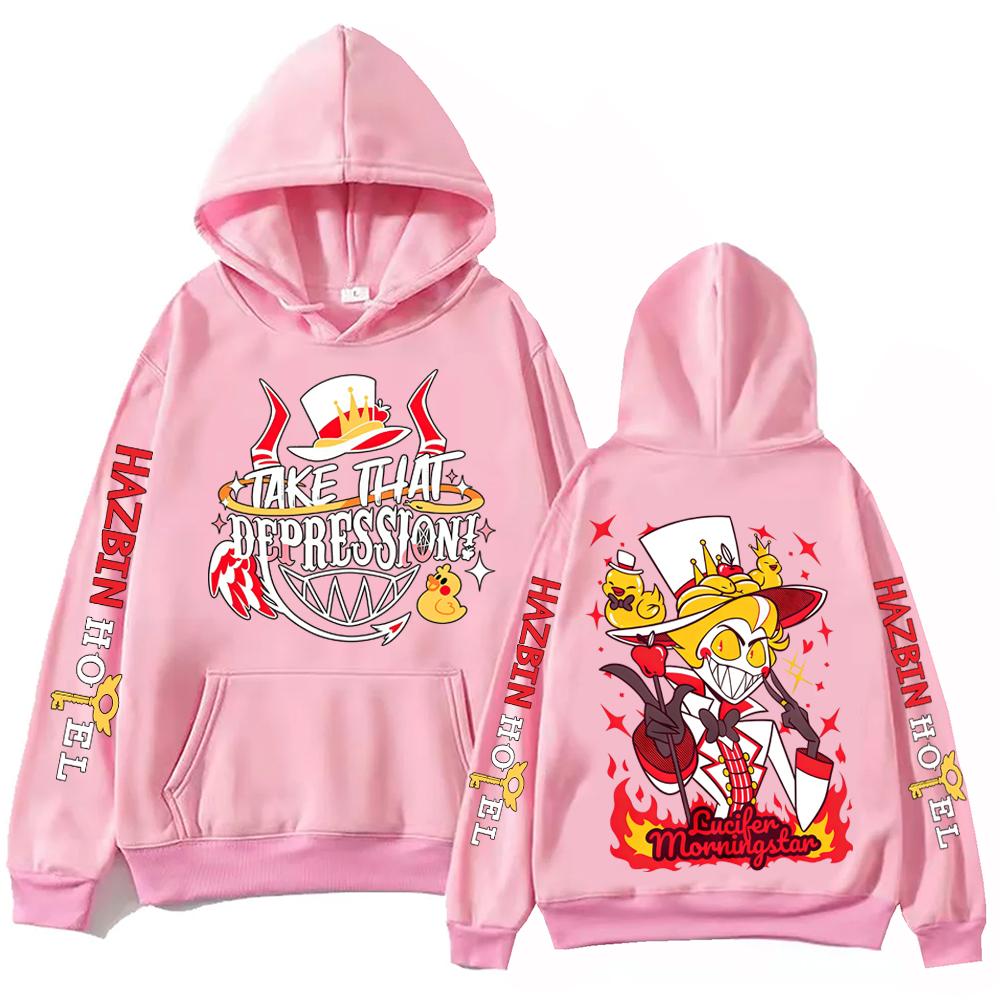 Hazbin Hotel Lucifer Graphic Design Hoodie Man Woman Harajuku Long Sleeve Pullover Tops Sweatshirt Gift