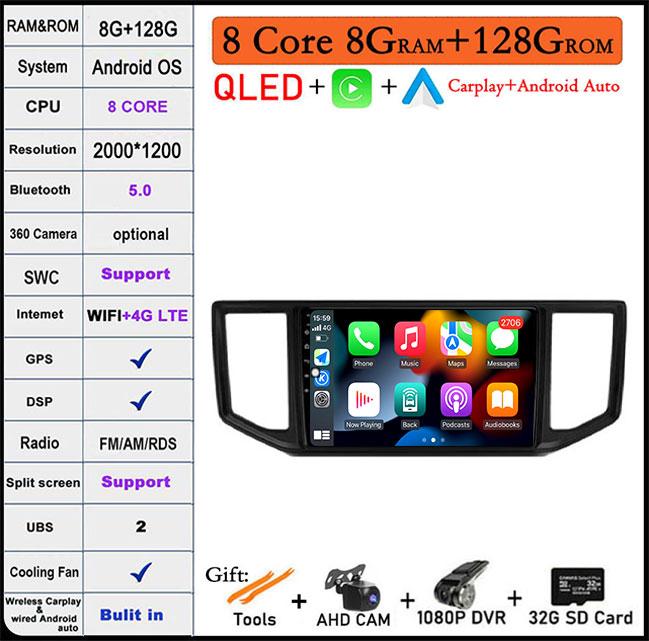 For Volkswagen VW Crafter 2017-2021 IPS/QLED DSP Android 14 Car Radio Multimedia Player Navigation GPS Carplay BT