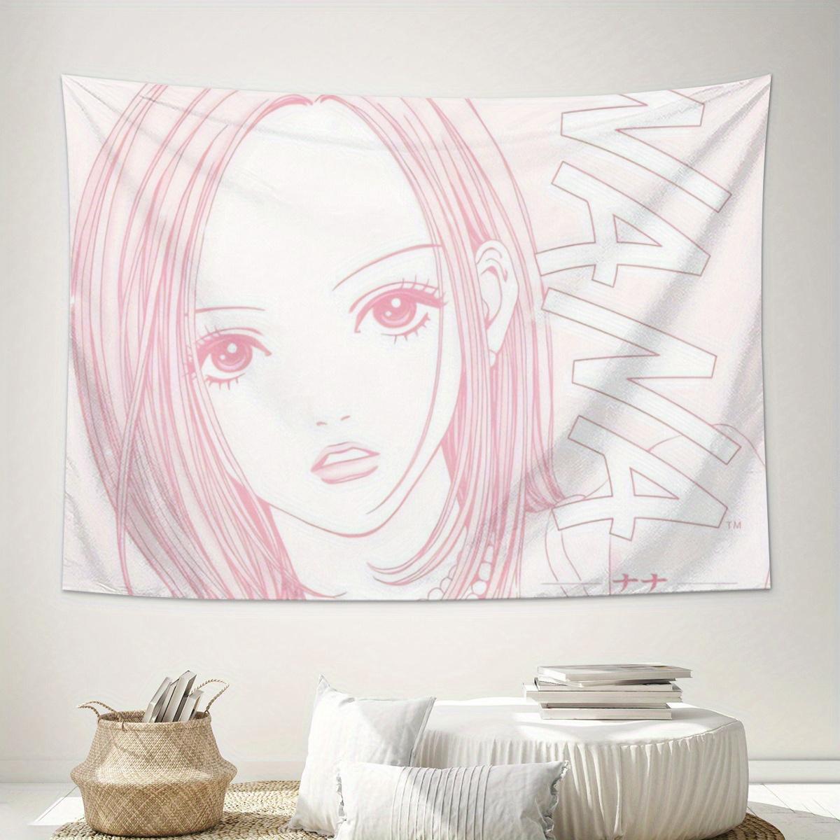 VIKAMA NANA Komatsu Nana Pink Thread Tapestry Japanese Girl Anime Atmosphere Ins Style Room Decoration Home Decoration 74x94cm(29x37in)