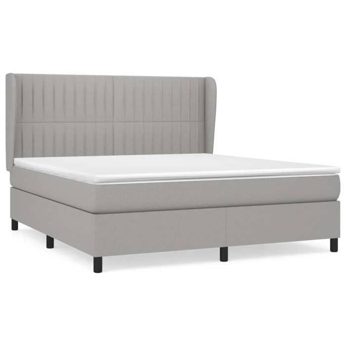 Maison Exclusive - Sommier à lattes de lit avec matelas Gris clair 160x200cm Tissu