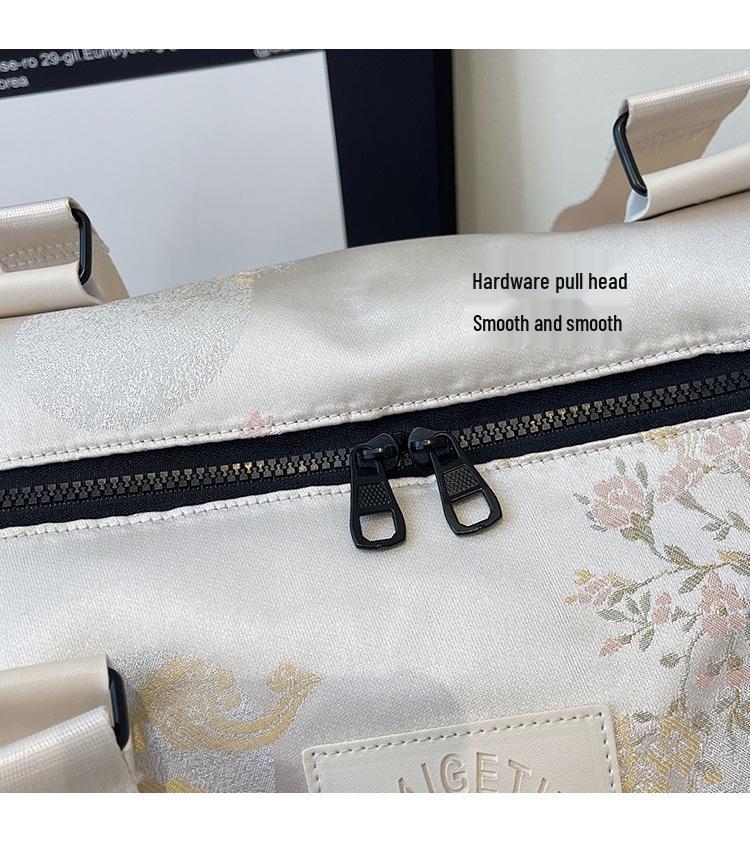 Torba podróżna na ramię w stylu chińskim z haftem o dużej pojemności