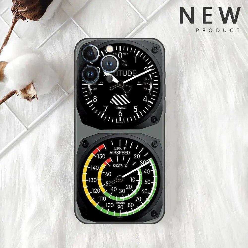 Case For Apple iPhone 11 13 12 14 Pro 7 Plus XR X XS Max 6 6S SE Phone Funda Aviation Aeroplane Helicopter Cockpit Instrument