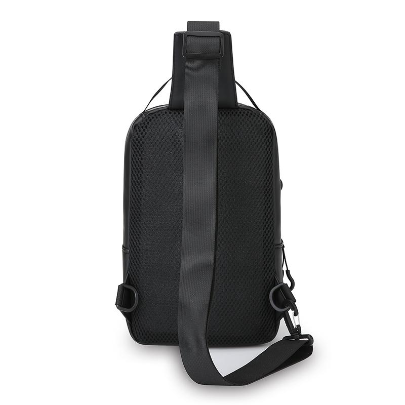 Męska torba crossbody w jednolitym kolorze, sportowa torba na klatkę piersiową na zewnątrz, torba na ramię o dużej pojemności dla dojeżdżających do pracy