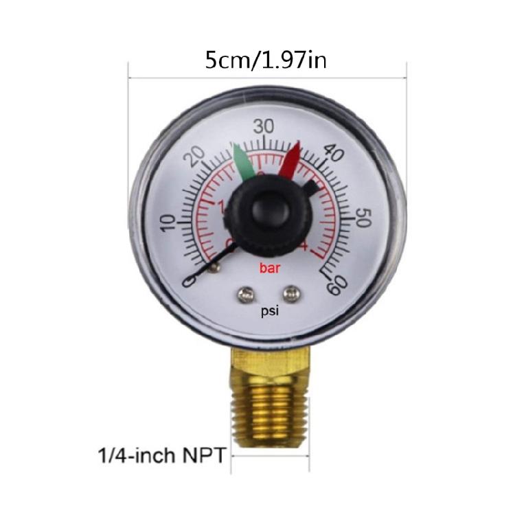 Pressure Gauges 0-60PSI 190058 Replacements for Pool Filter 1/4InchNPT Mount