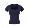 U-neck short-sleeved T-shirt women's summer new American Spice Girls storm point design sense slim and thin bottoming top